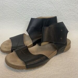 Haflinger Black Boho Minimalist Cork Ankle Cuff Sandals Women 42/US11‎ Ukraine